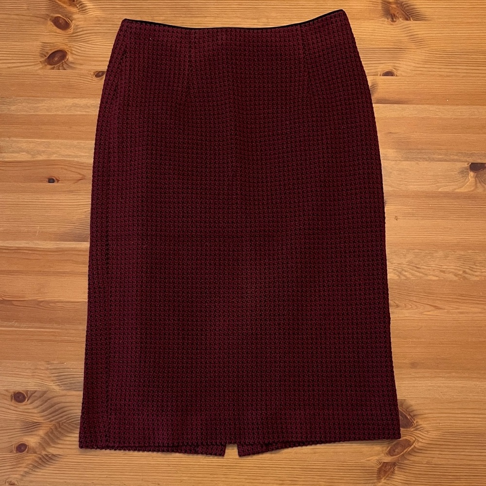 Nanette Lepore Burgundy Pencil Skirt